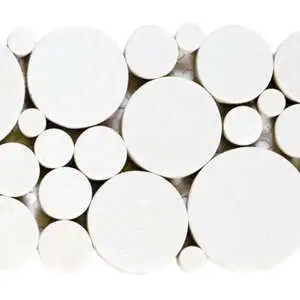White Reconstituted Round Mosaic Interlocking Border