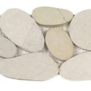 White Xl Sliced Matte Pebble Interlocking Border