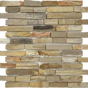 Fossil Wood Baguette Mix Beige Mosaic