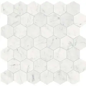 Eterna Bianco Hexagon Mosaic 2"