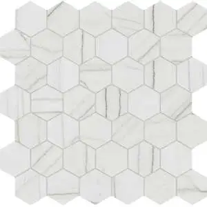 Bianco Stratura Hexagon Mosaic