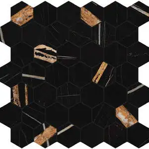 Sahara Noir Hexagon Mosaic