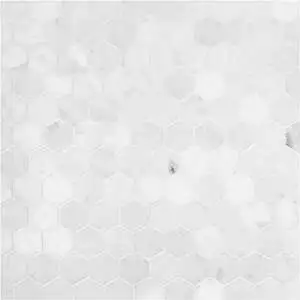 2" Hexagon Mosaic Crystal White