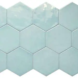 Ronda 5.5X6.3” Aqua Hexagon