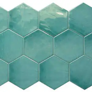 Ronda 5.5X6.3” Teal Hexagon