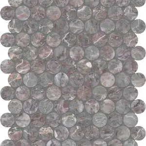 Sereno Burgundy 1.25 Penny Round Mosaic