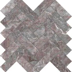 Sereno Burgundy 1.25×4 Herringbone Mosaic