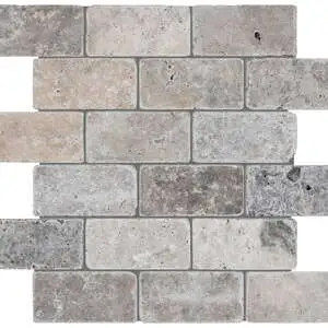 Silver Ash 2×4 Brick Mosaic