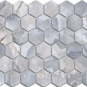 Treasure Blue Dream Onyx 2×2 Polished Hexagon Mosaic