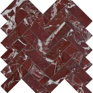 Tuscano Rosso Herringbone Mosaic