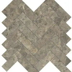 Velutto Ash Herringbone Mosaic