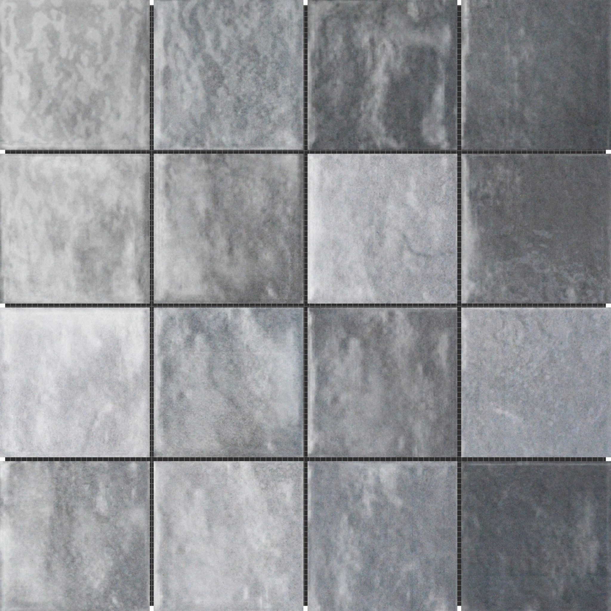Zellige Glazed Ceramic Grey Mix 3″x3″