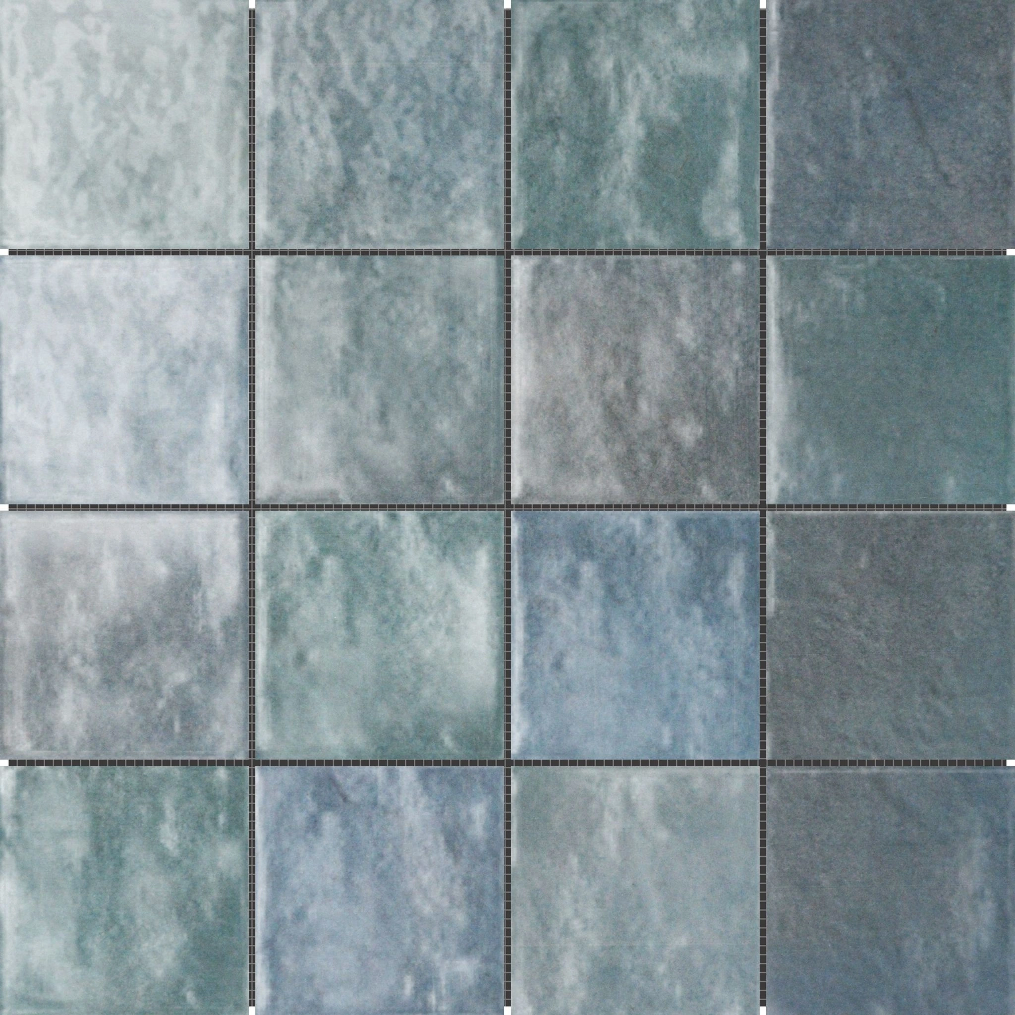 Zellige Glazed Ceramic Soft Blue Mix 3″x3″ Mosaic