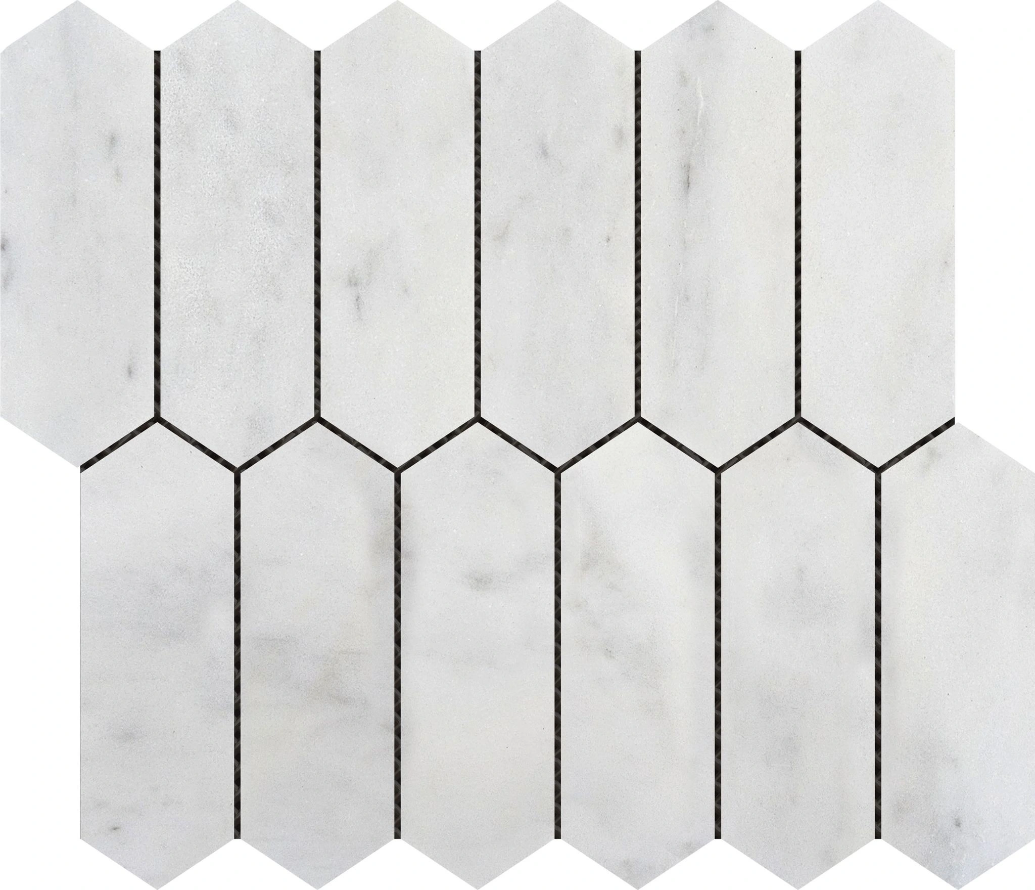 2″x6″ Picket White Grey Marble