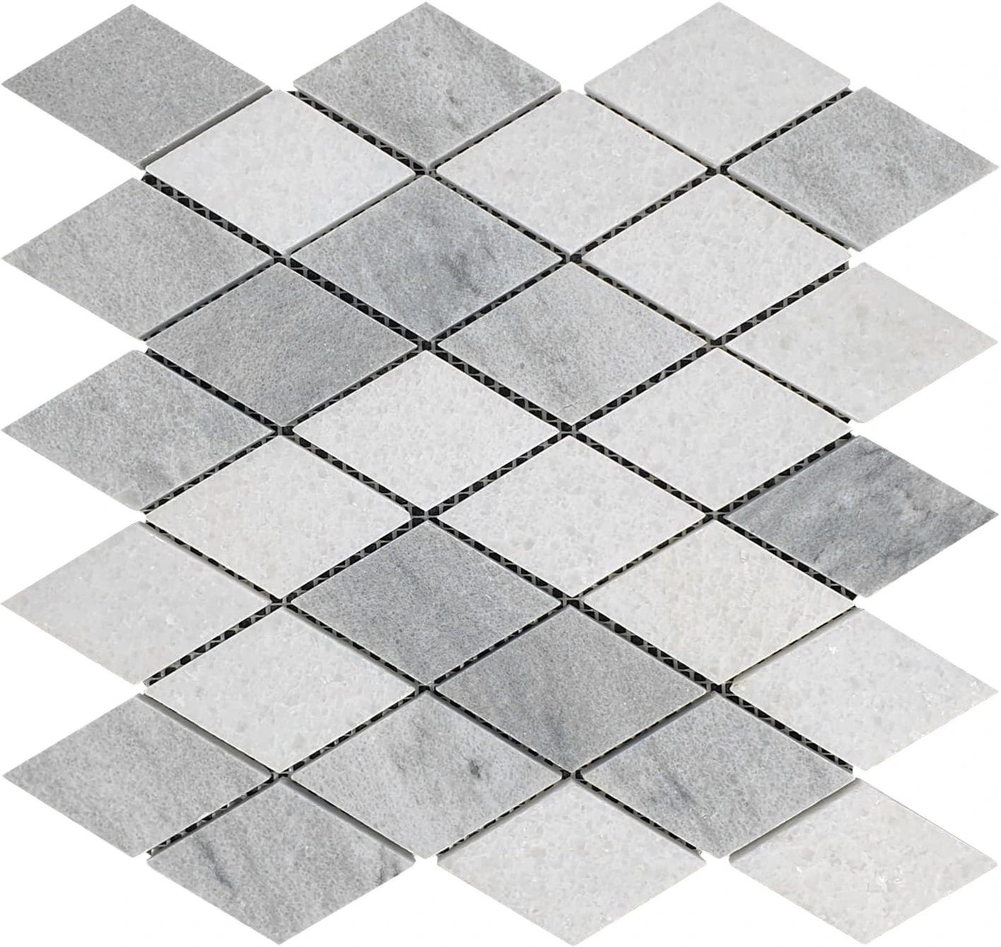 Grey White Multicolor Marble Diamond Honed 11.4″x11.3″