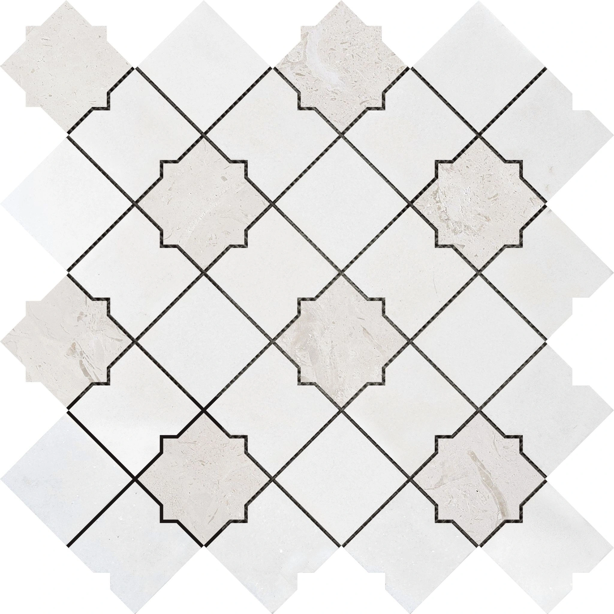 Star & Square White & Beige Mix Marble