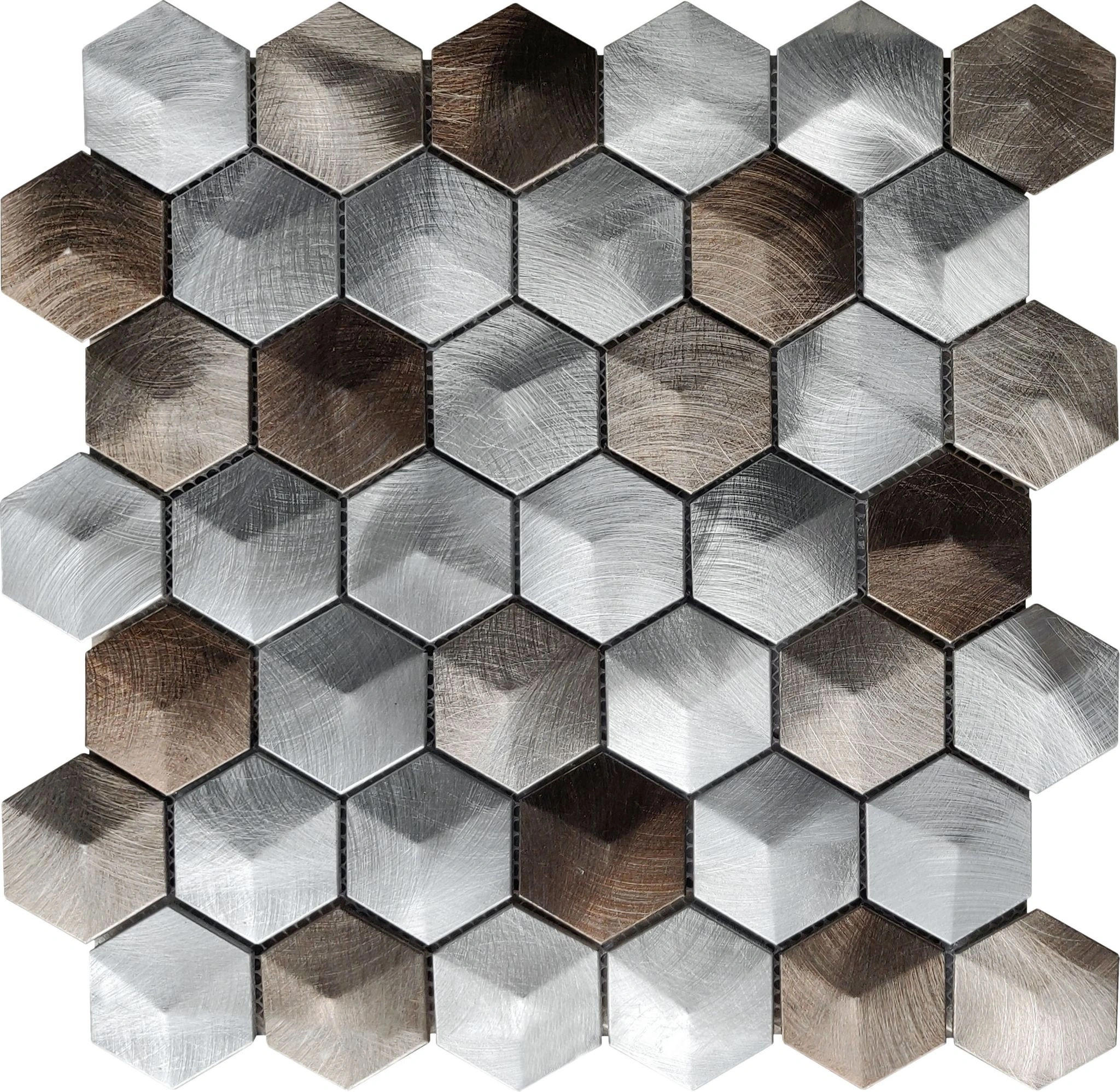 Aluminum Hexagon 19 Brown Mosaic