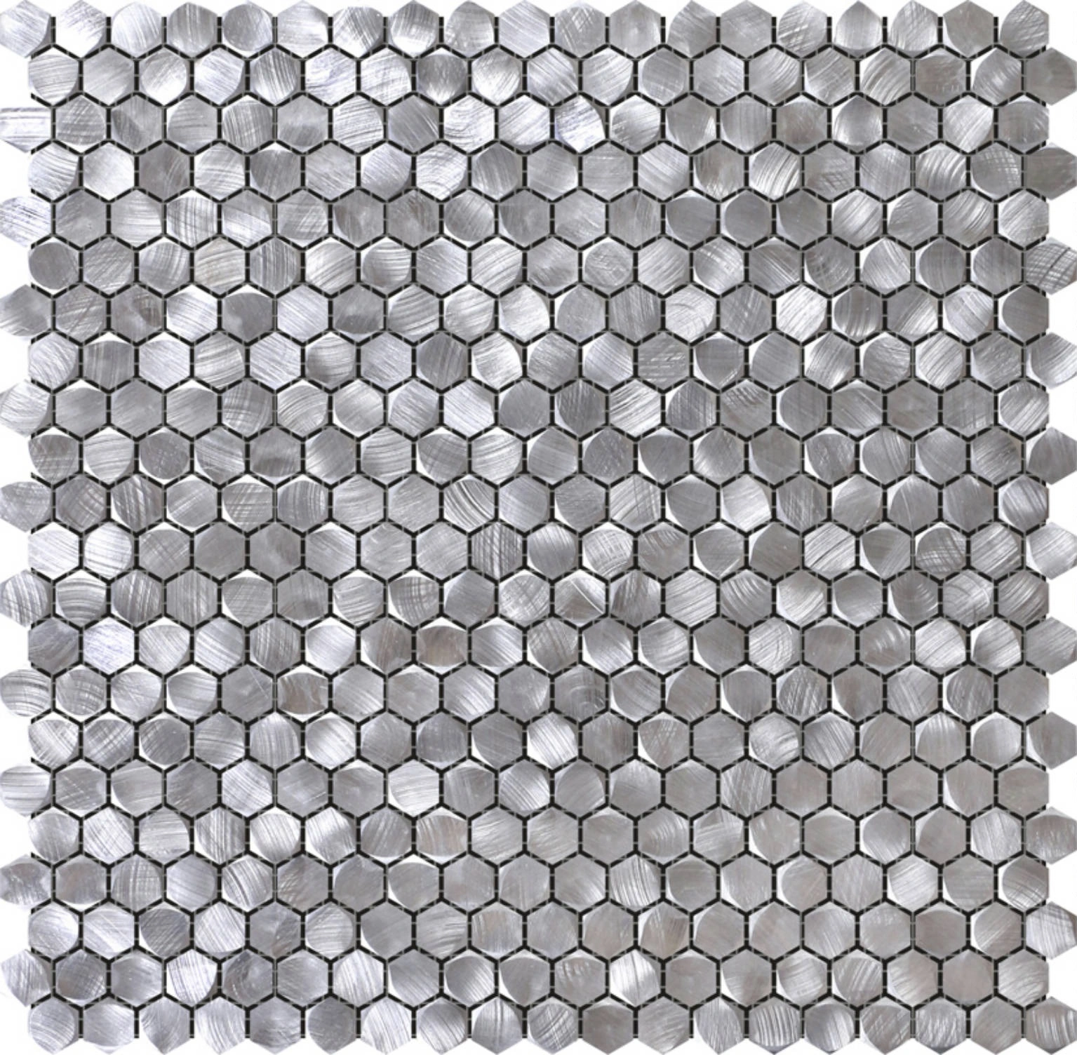 Medium Hexagon Silver Aluminum Mosaic