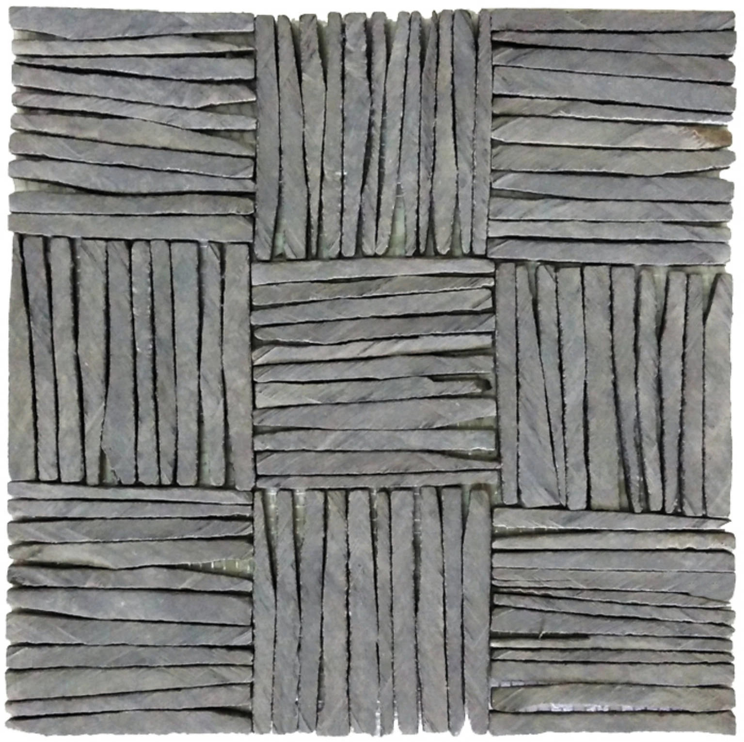 Black Slate Multiple Square Interlocking Mosaic