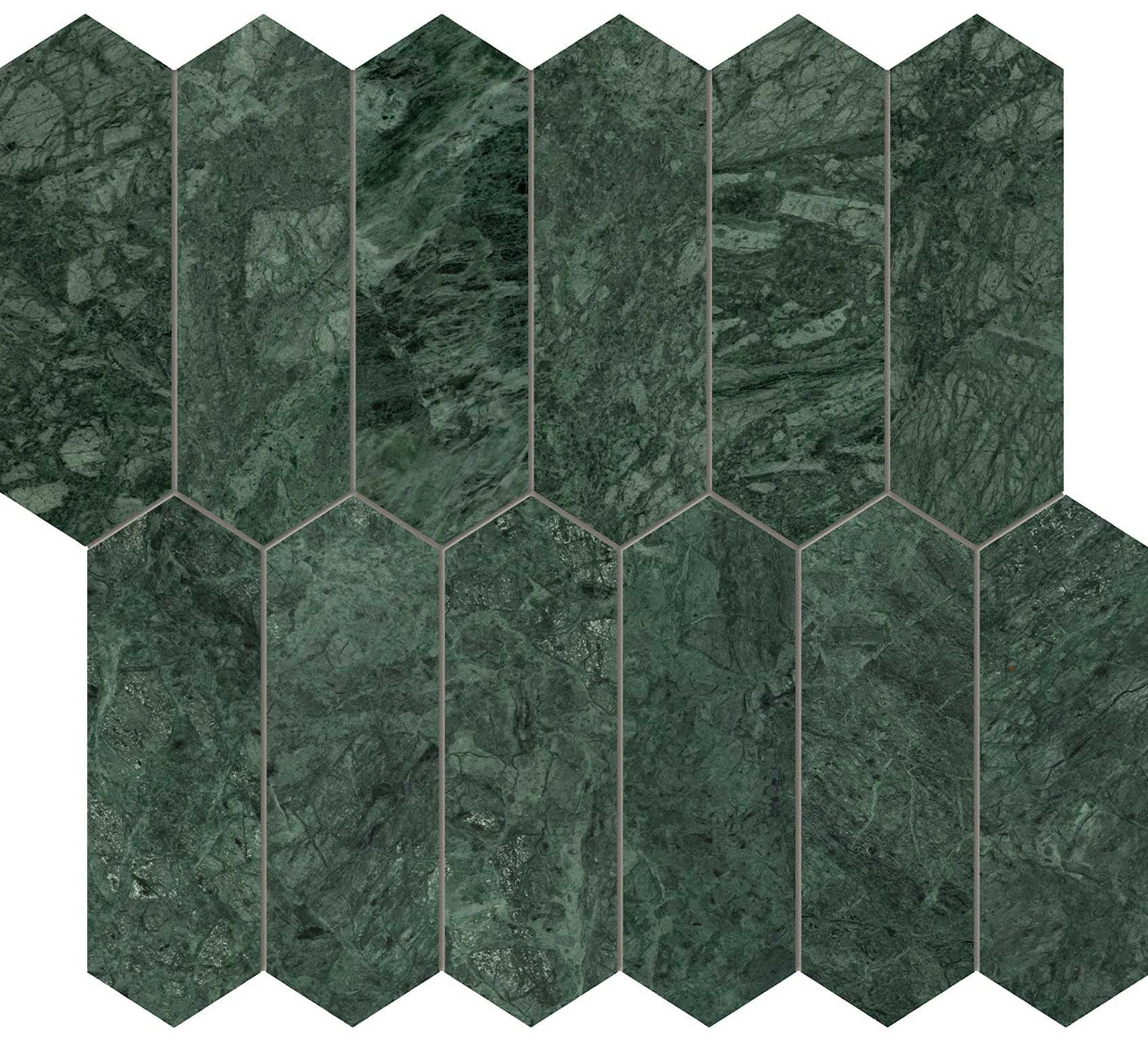 Diosa Verde 2×6 Picket Mosaic