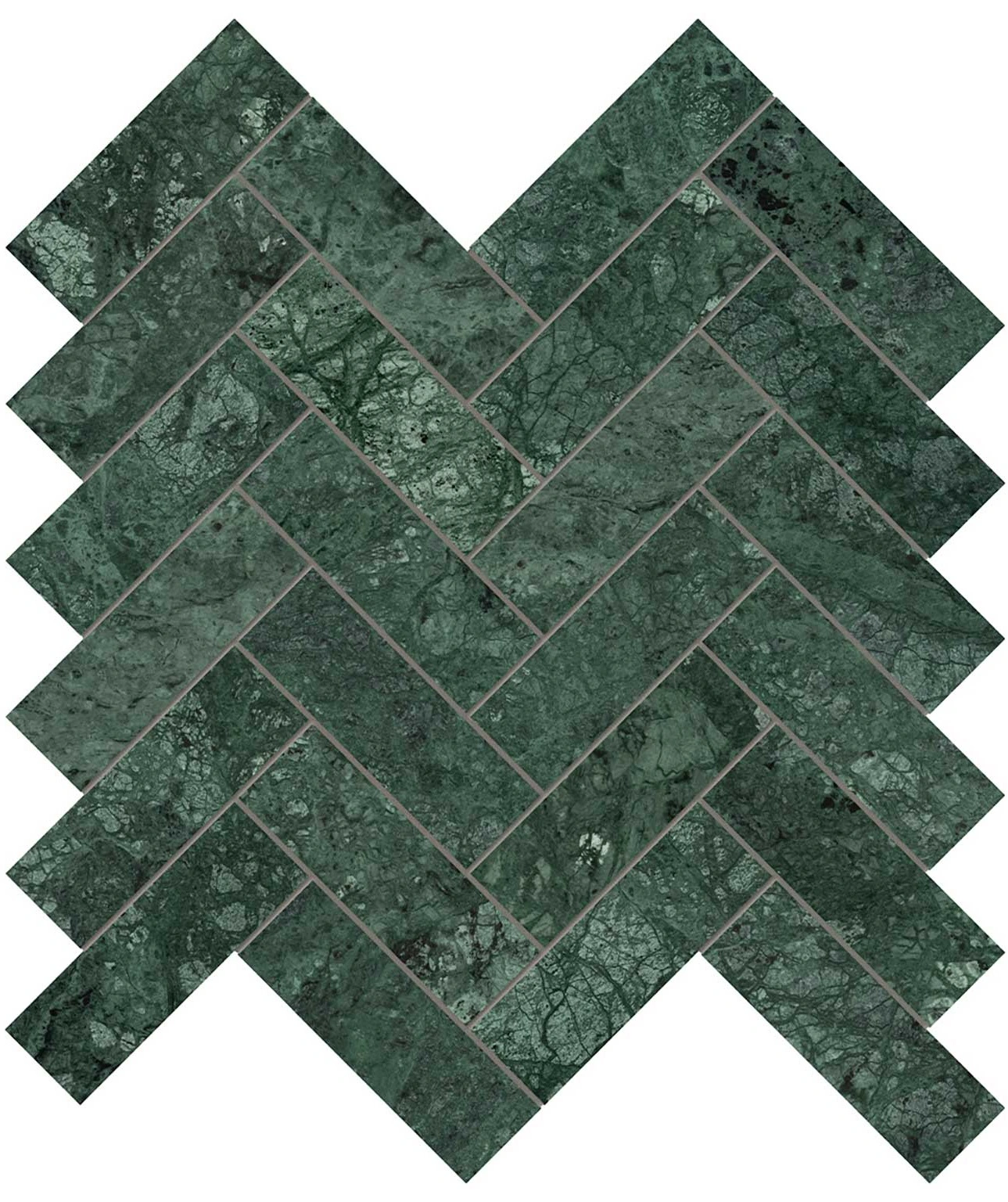 Diosa Verde 1.25×4 Herringbone Mosaic