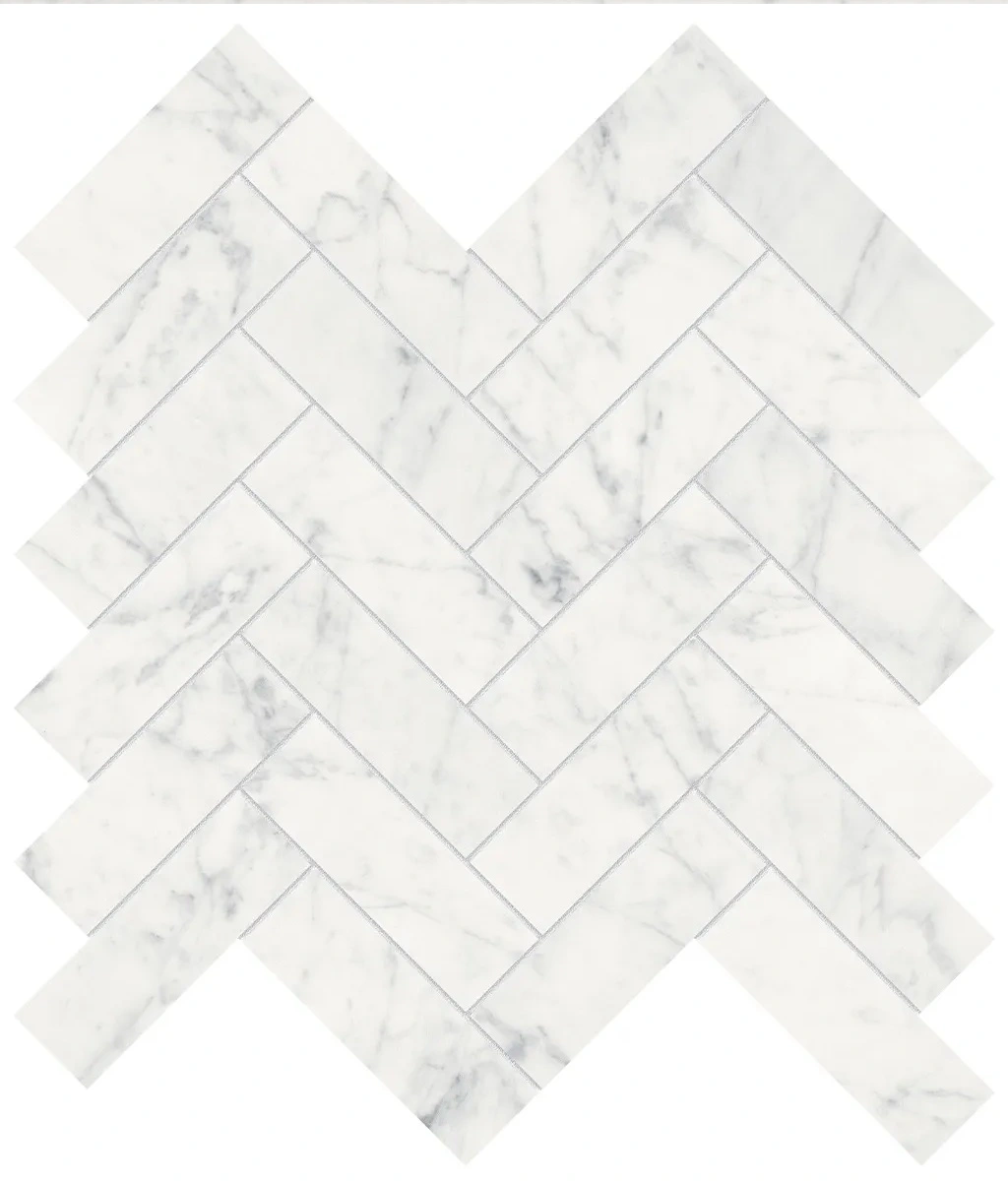 Eterna Bianco Herringbone Mosaic