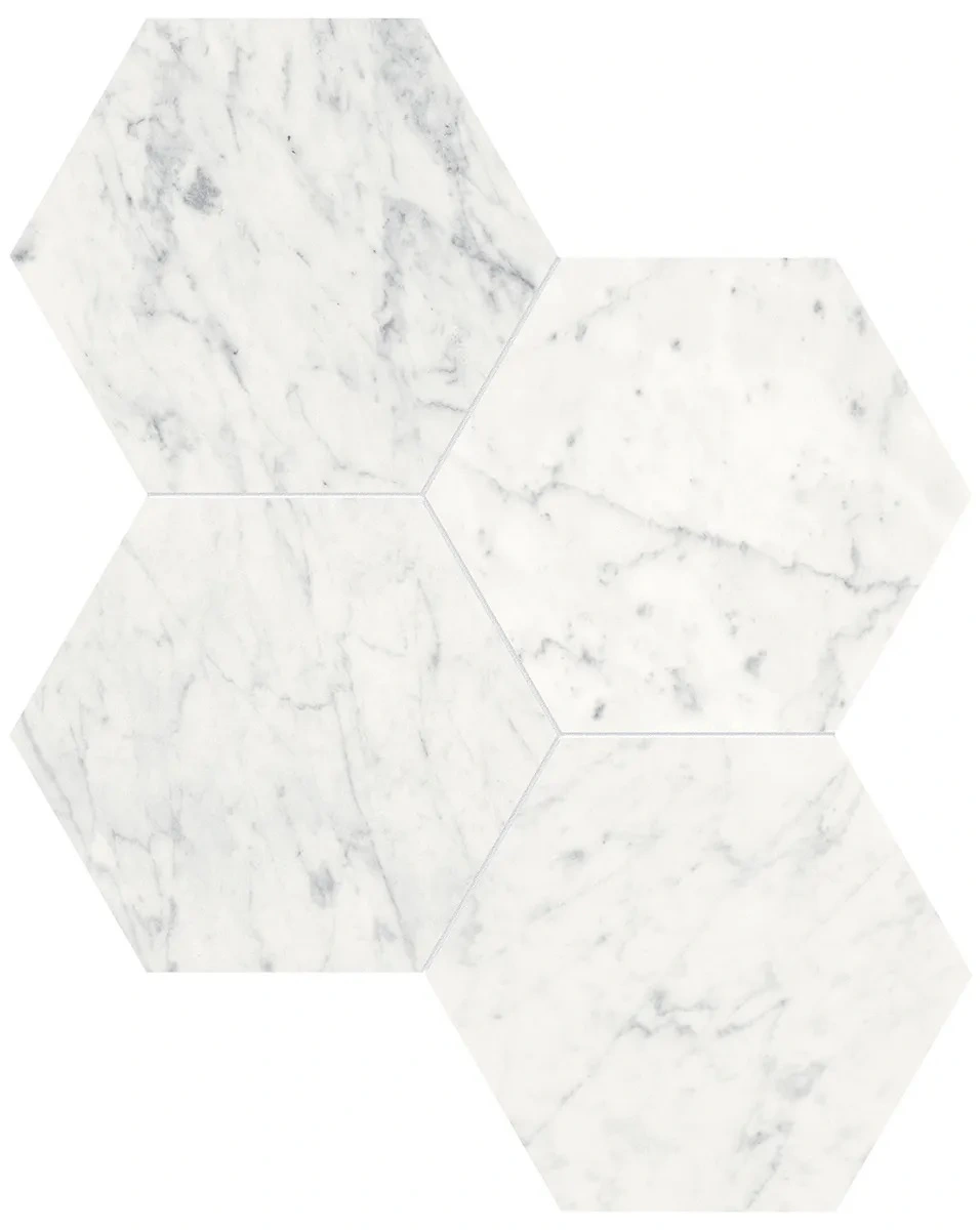 Eterna Bianco Hexagon Mosaic 6"