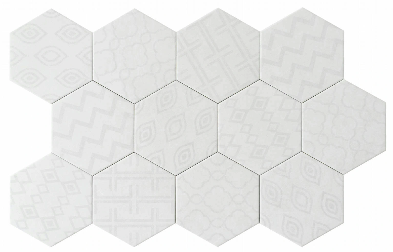 Form 5.5X6.3” White Decor Hexagon