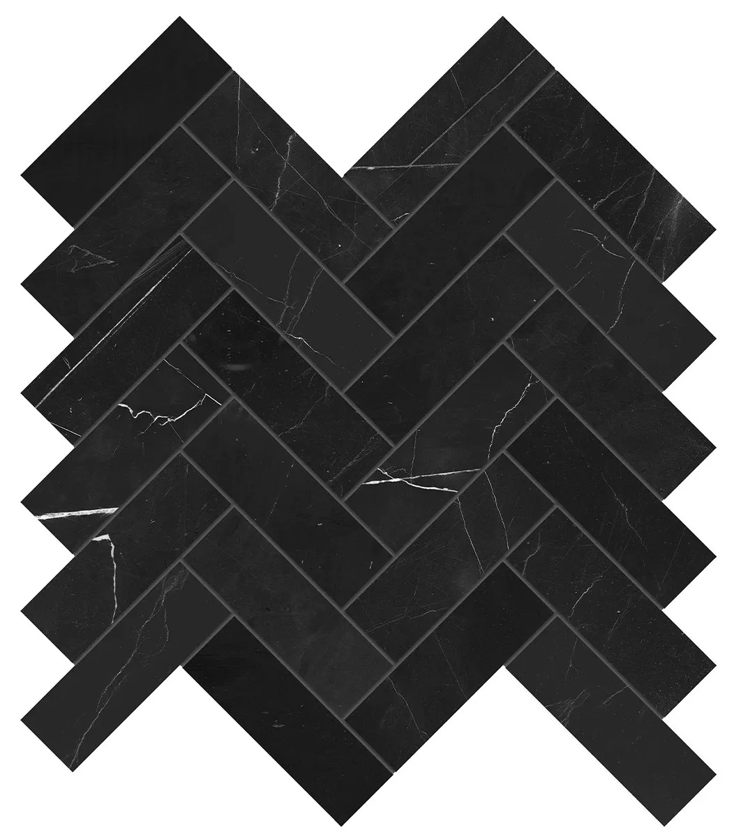 Galaxia Nero Herringbone Mosaic