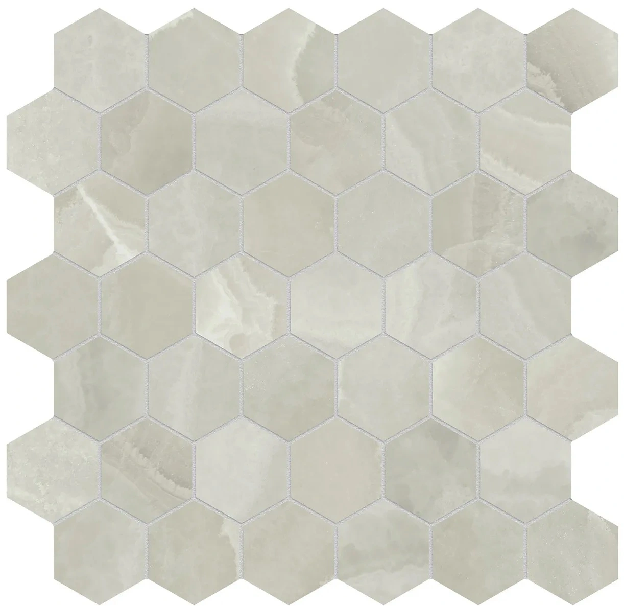 Onyx Feather Hexagon Mosaic