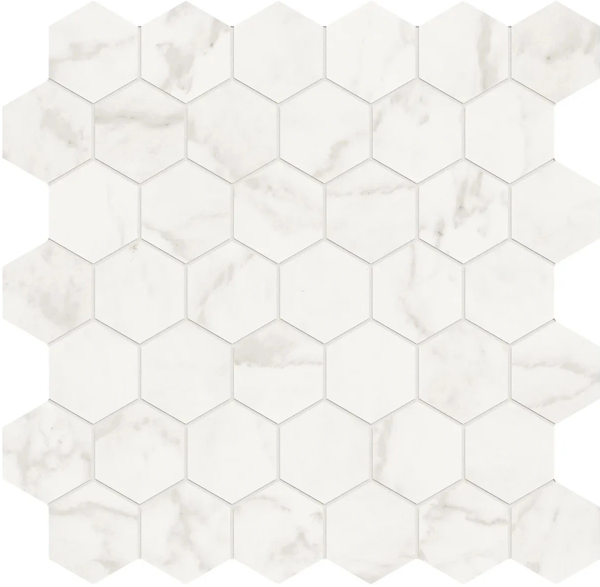 Ariel Bianco Hexagon Mosaic