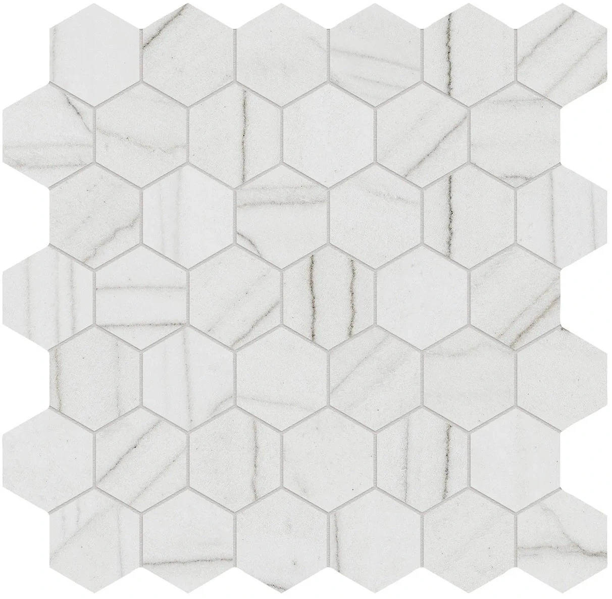 Bianco Stratura Hexagon Mosaic