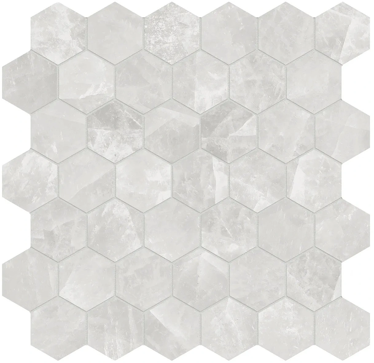 Crystal Bianco Hexagon Mosaic