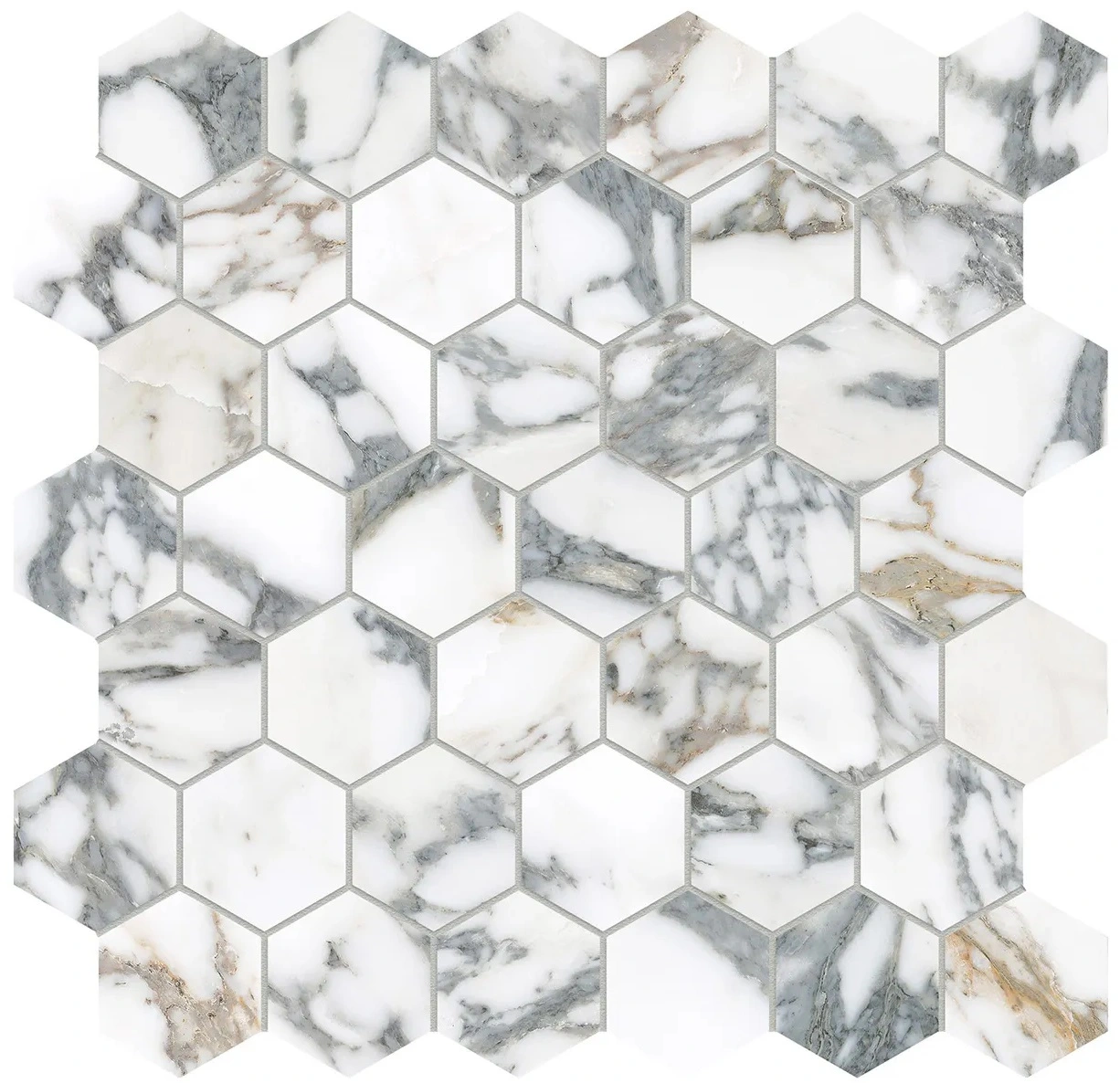 Arabescato Corchia Hexagon Mosaic