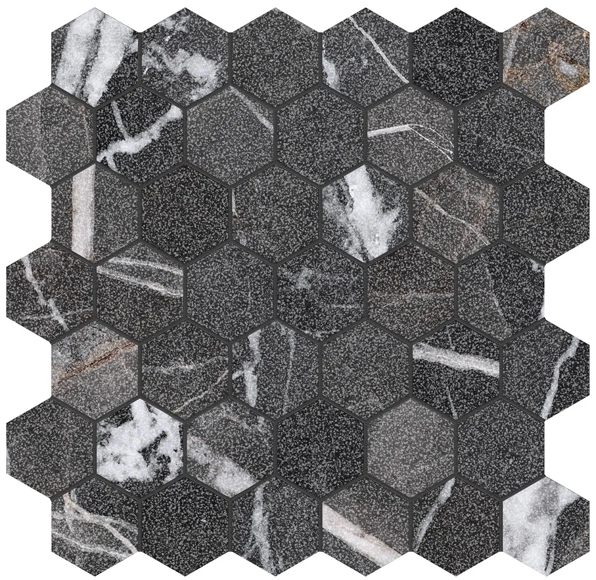 Calacatta Noir Hexagon Mosaic