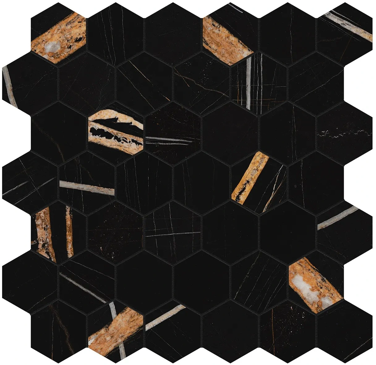 Sahara Noir Hexagon Mosaic
