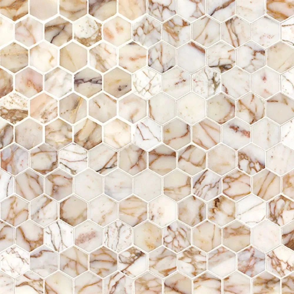 2" Hexagon Mosaic Afyon Gold