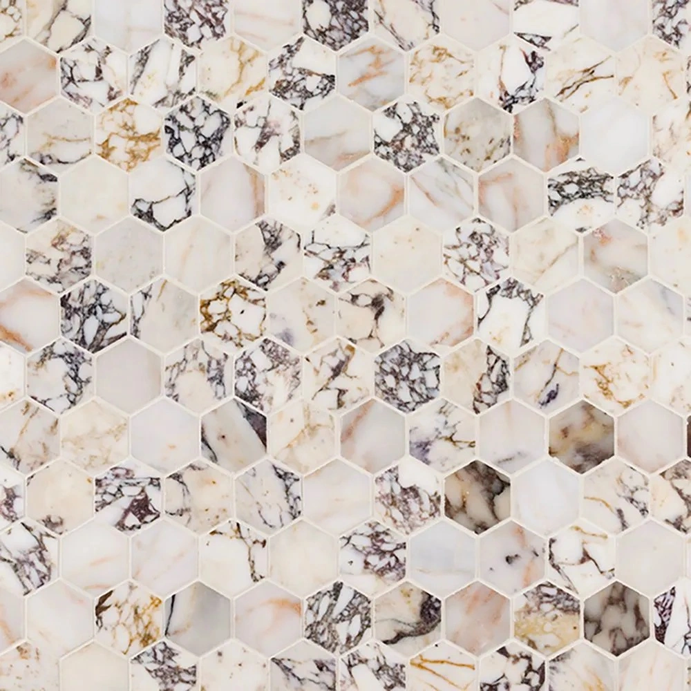 2" Hexagon Mosaic Afyon Violet