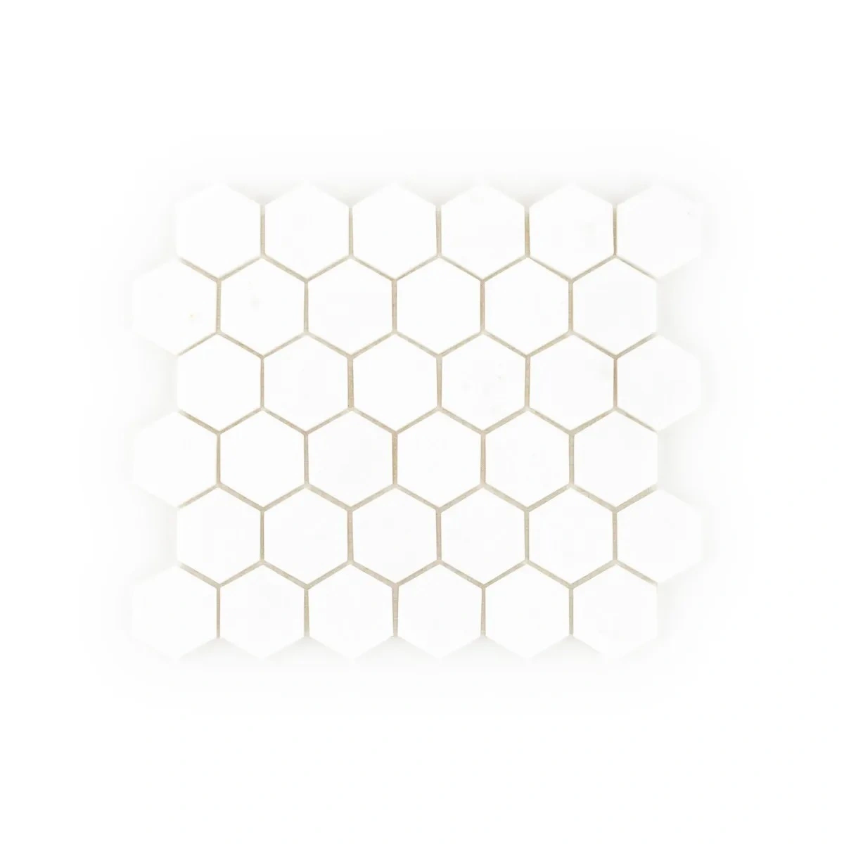 2" Hexagon Mosaic Thassos