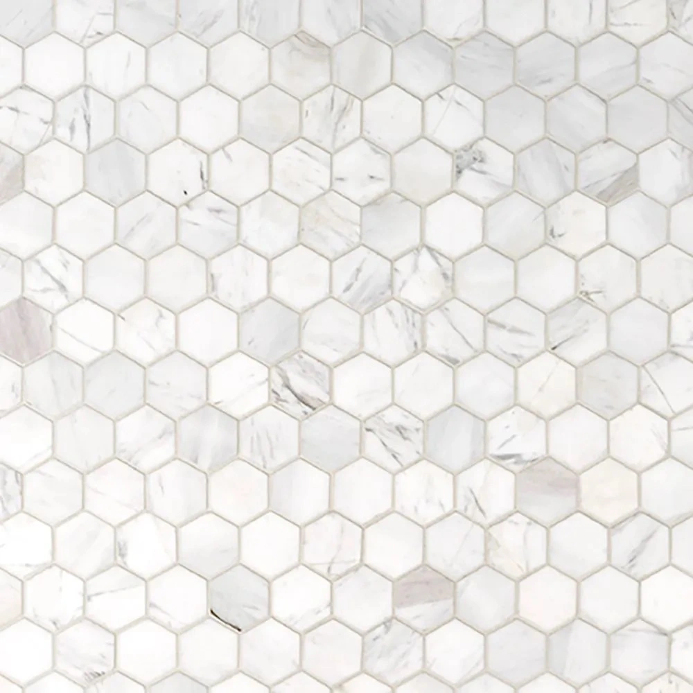 2" Hexagon Mosaic Volakas