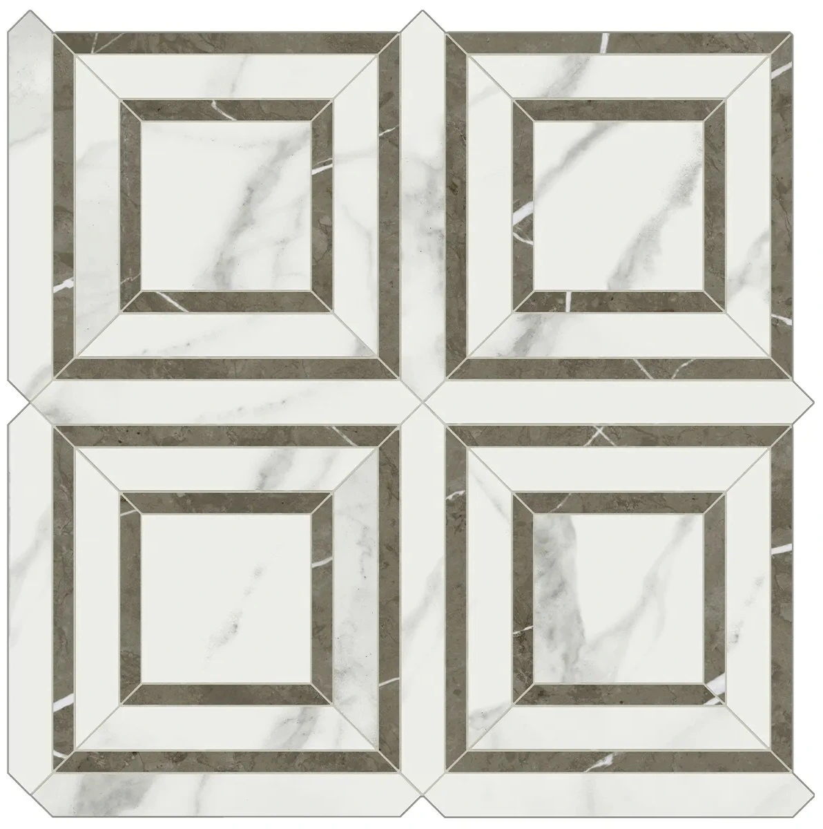 Statuario Venato Piazza Mosaic