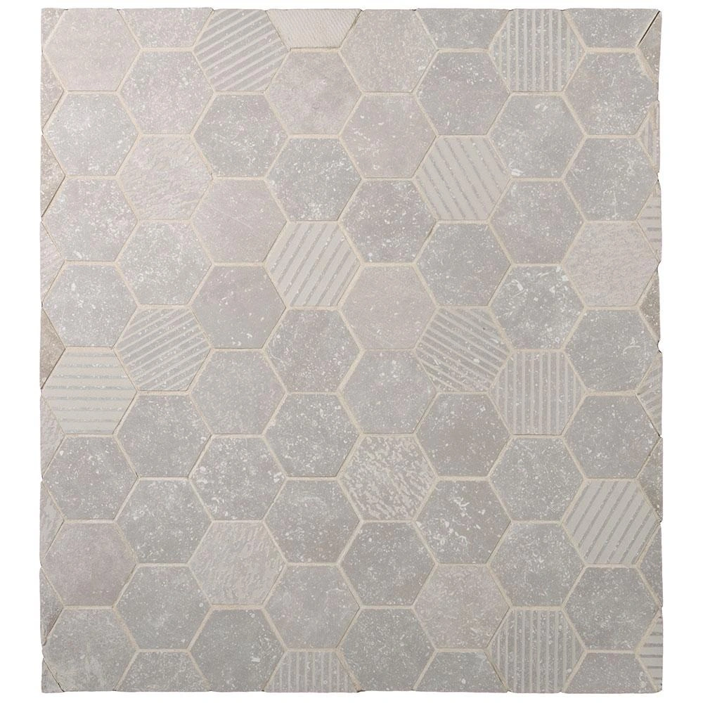 Italian Porcelain 10 Exa Mosaic 10x10 Crema Mix