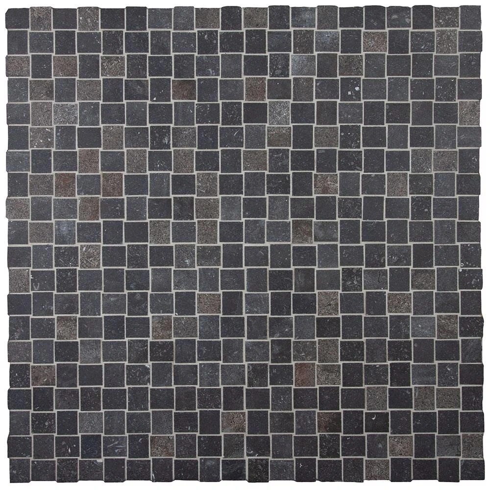 Italian Porcelain 10 Trama Mosaic 12x12 Nero Natural
