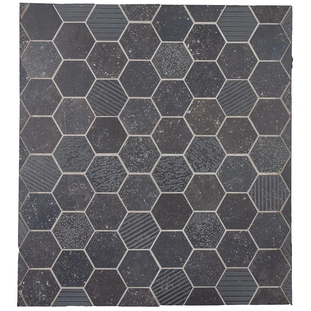 Italian Porcelain 10 Exa Mosaic 10x10 Nero Mix