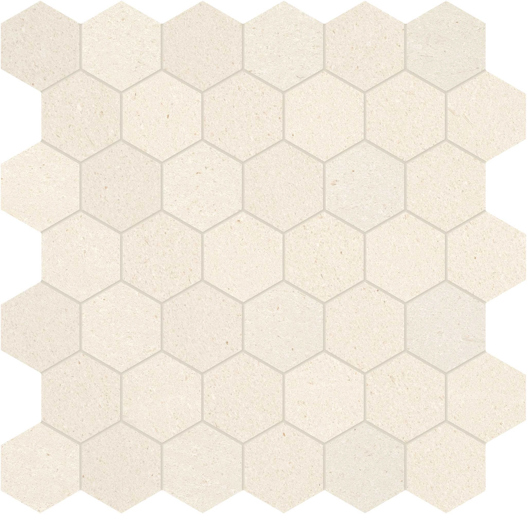 Serene Ivory 2 Hexagon Mosaic