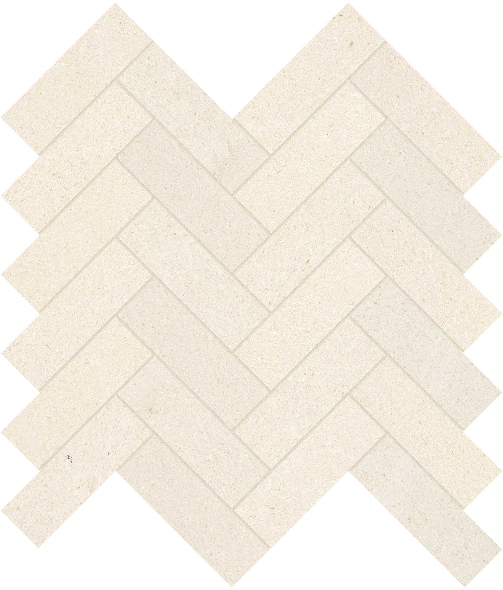 Serene Ivory 1.25×4 Herringbone Mosaic