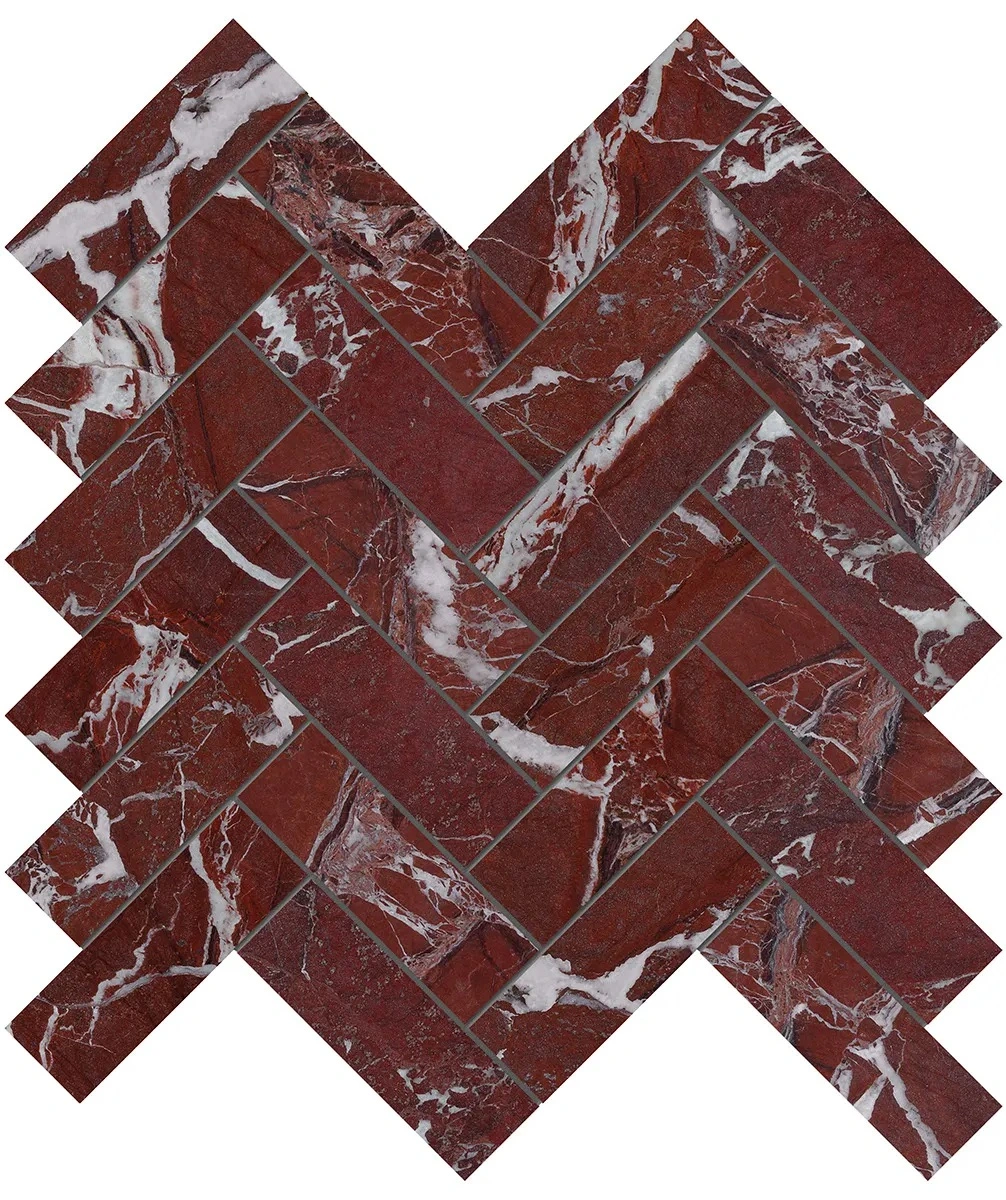 Tuscano Rosso Herringbone Mosaic