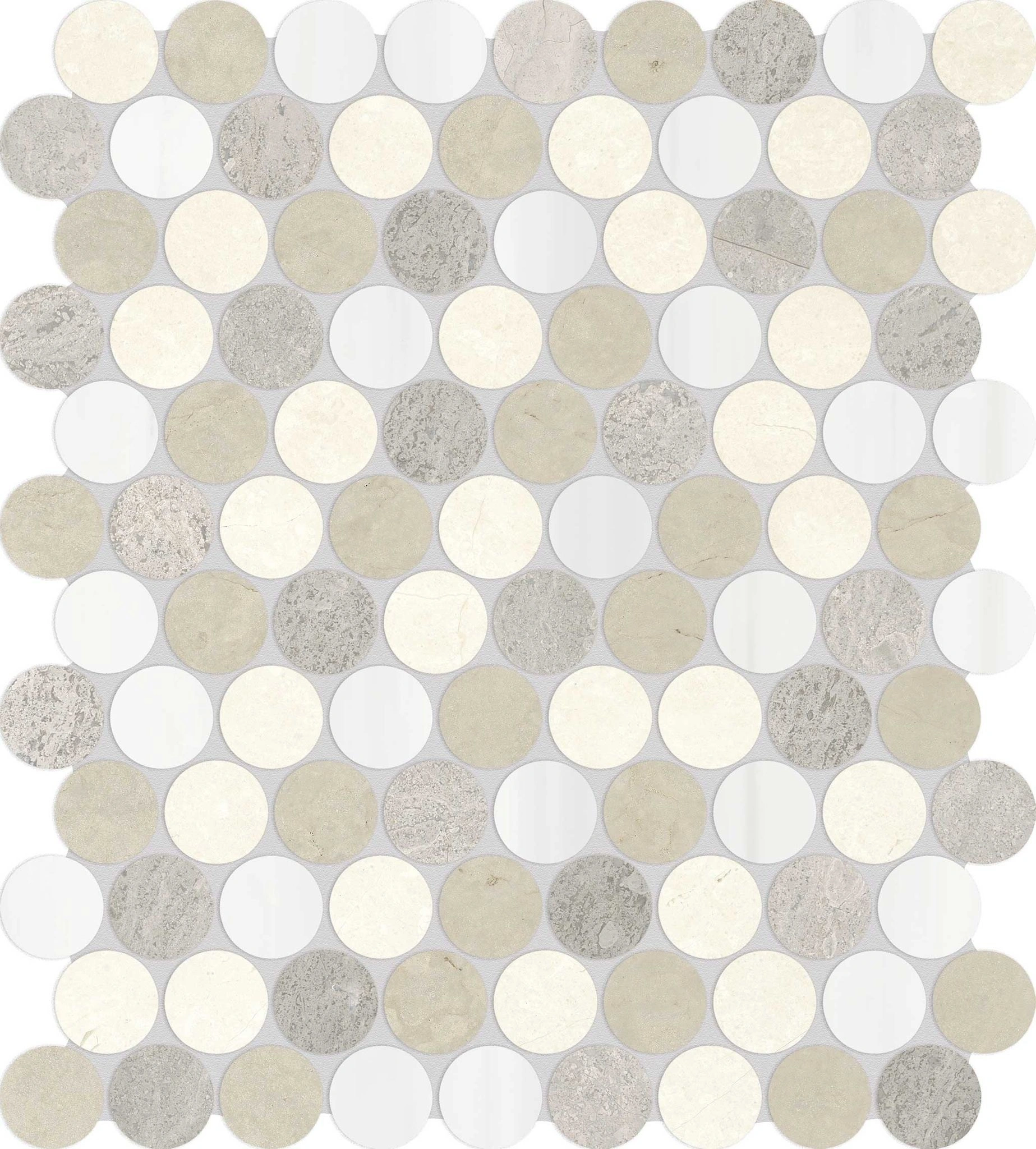 Utopio 1.25 Penny Round Dune Mosaic