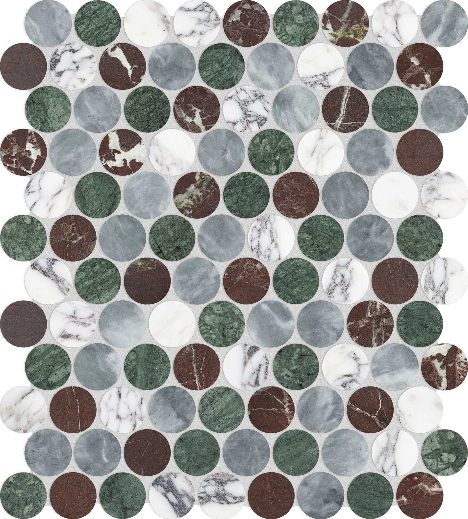 Utopio 1.25 Penny Round Tropic Mosaic