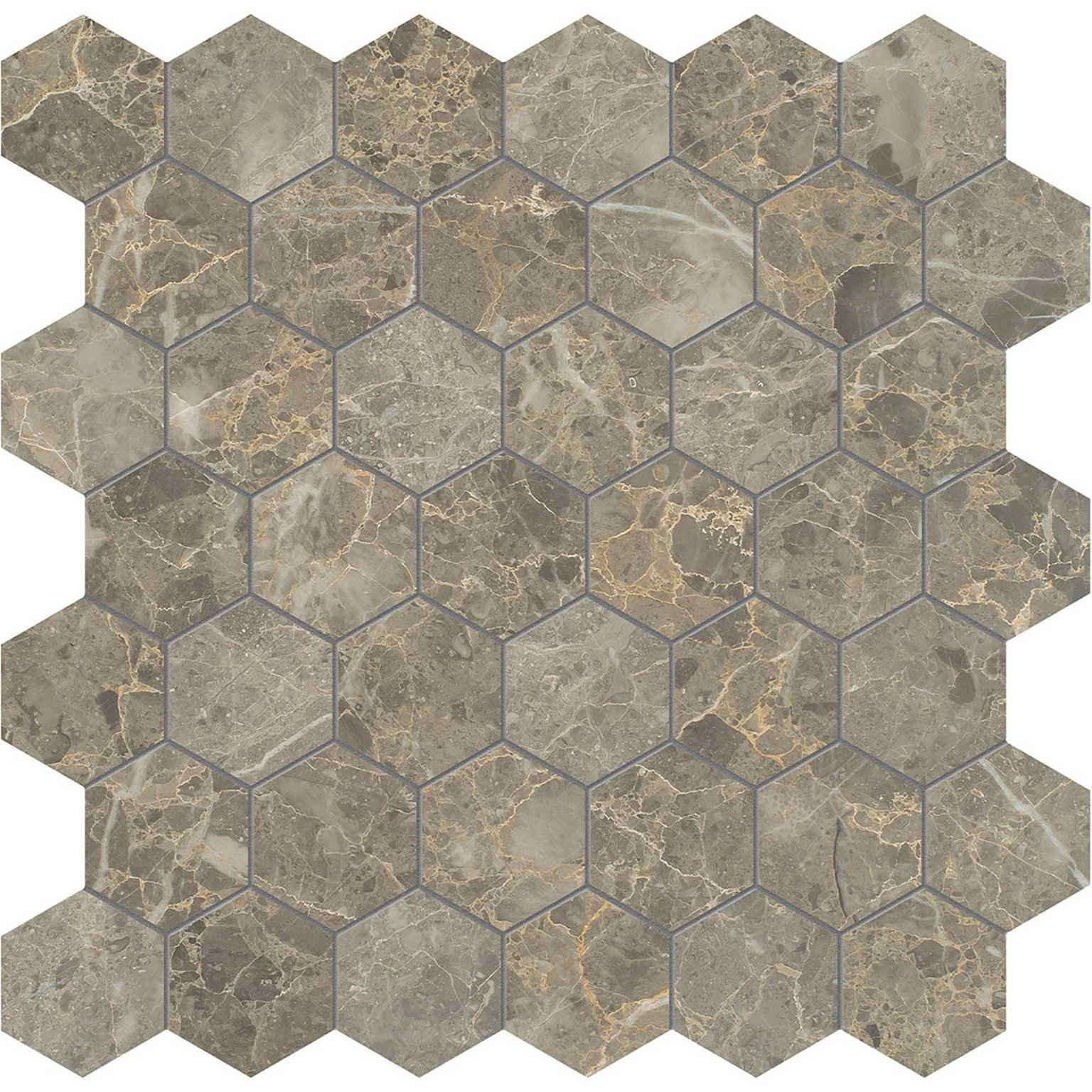 Velutto Ash 2 Hexagon Mosaic